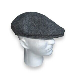 Dockers Mens L/XL 100% Wool Grey Vintage Fedora Cabbie Newsboy Flat Hat Cap